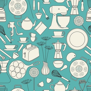 tools in my kitchen - turquoise