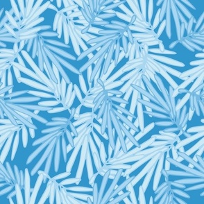 (M) Pine Leaves | Clearest Ocean Blue | Med Scale | tropical