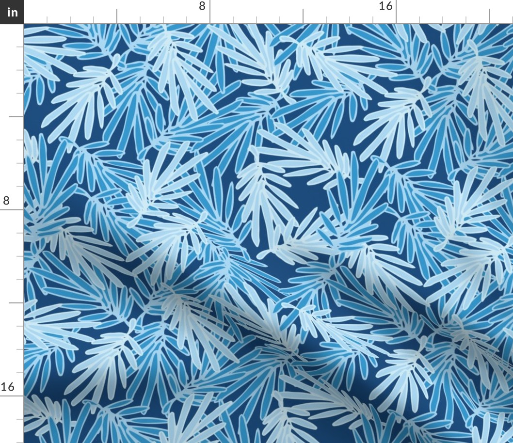 (M) Pine leaves | Patriot Blue | Med scale | tropical