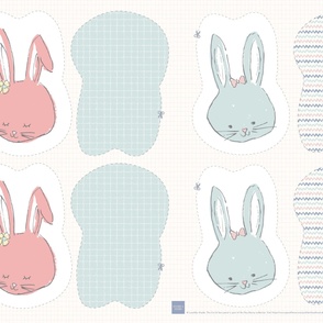 Cut and Sew Bunnies Plushie Sewing Pattern
