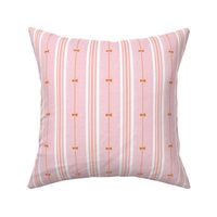 Linen texture Stripe dot bow _Pink