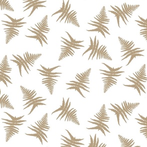 Woodland Fern Silhouette Brown on White