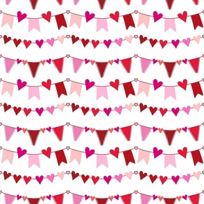 Bright Cheerful Valentine’s Day Banner in Pinks and Reds