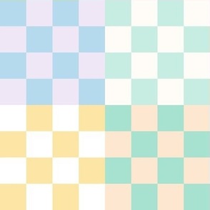 modern graphic grid 1 inch checked design in rainbow pastel colors baby nursery room  bedding blender kitchen wallpaper