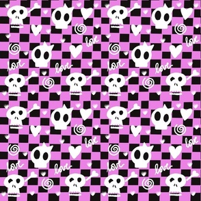 Emo Skull Love pattern 