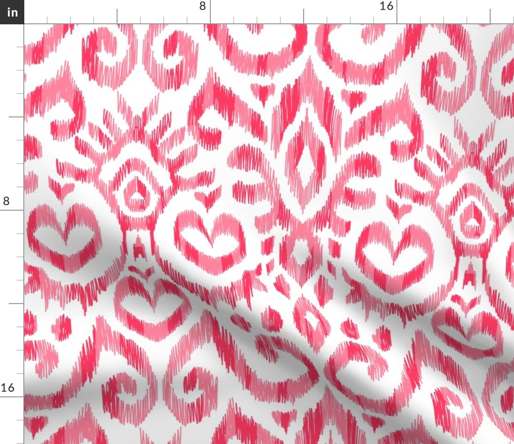 Ikat Love-Riding Red-Large Scale