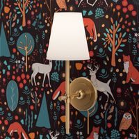 Woodland Animals in a Beautiful  Forest    2401221101 -Black, teal