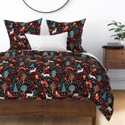 Woodland Animals in a Beautiful  Forest    2401221101 -Black, teal