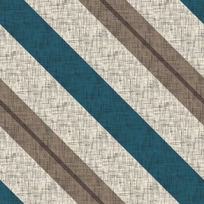 Teal + Bscuit diagonal stripes on Panna Cotta textured with Black Mountain (East Fork) by Su_G_©SuSchaefer