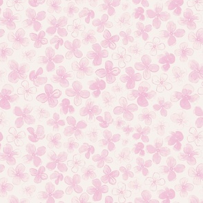 Light Pink Watercolor Hydrangeas | Small Scale