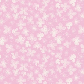 Light Pink Watercolor Hydrangeas  | Small Scale