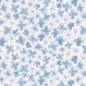 Light Blue Watercolor Hydrangeas | Small Scale
