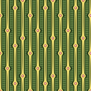 Art Deco Stripes Green Yellow