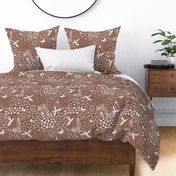 Brown Enchanted Forest Minimal Hummingbird Butterfly Florals