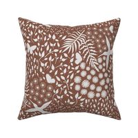 Brown Enchanted Forest Minimal Hummingbird Butterfly Florals