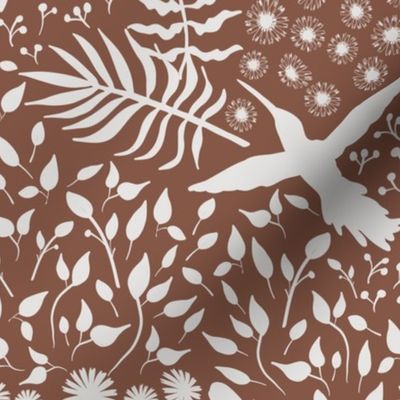 Brown Enchanted Forest Minimal Hummingbird Butterfly Florals