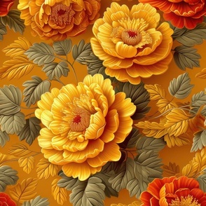 Cinese style Golden Floral