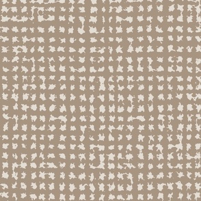 Large // Beige brown crosshatch burlap woven neutral texture