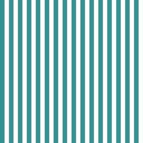 Candy Stripes teal and white - tiny scale