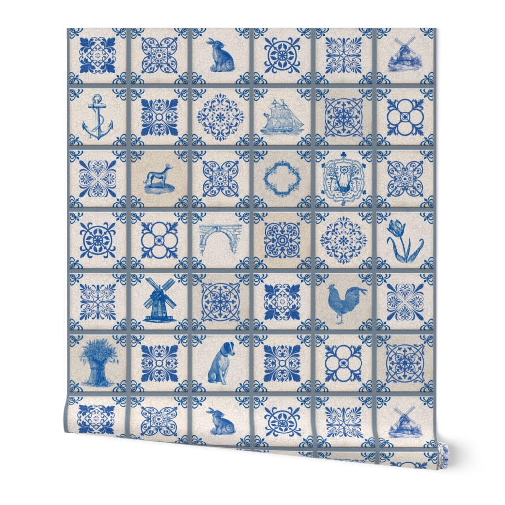 TILE WALL - DELFT TILE COLLECTION (SLATE GROUT)