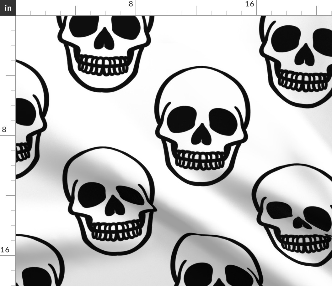 (LARGE) Simple Skull White Background