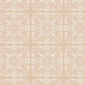 Moroccan Frills Tile-Blush Pink and Cream - LARGE SCALE