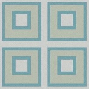 Geo Squares Moonlight Teal and Olive