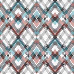 Textured geometric diamond pattern.