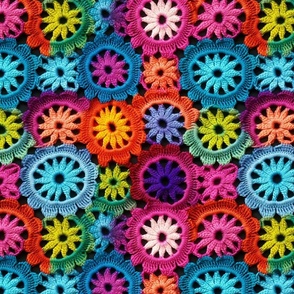 Big Colorful Crochet Flowers
