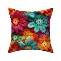 Big Colorful Crochet Daisy Flowers