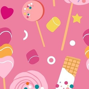 Pink Delight: Marshmallow and Candy Pattern