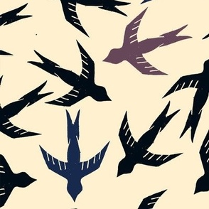Flight of swallows