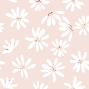 Daisy Bloom Flowers on Blush for Girl Nursery