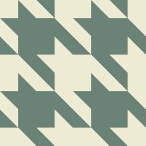 JUMBO houndstooth - carambola cream_ juniper green - simple classic geometric