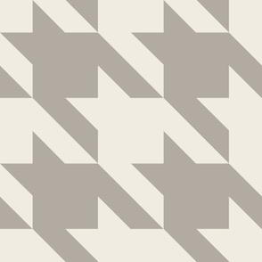 JUMBO houndstooth - cloudy silver_ creamy white - simple classic geometric