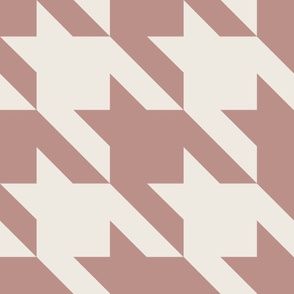 JUMBO houndstooth - antique white_ evening blush pink - simple classic geometric