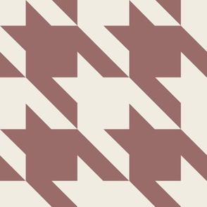 JUMBO houndstooth - copper rose pink_ creamy white - simple classic geometric