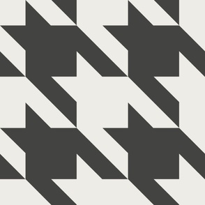 JUMBO houndstooth - iron ore grey_ pure white - simple classic geometric