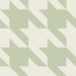 JUMBO houndstooth - barely pear white_ valleyview green - simple classic geometric