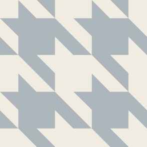 JUMBO houndstooth - creamy white_ french grey gray blue - simple classic geometric