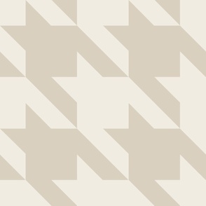 JUMBO houndstooth - bone beige_ creamy white - simple classic geometric