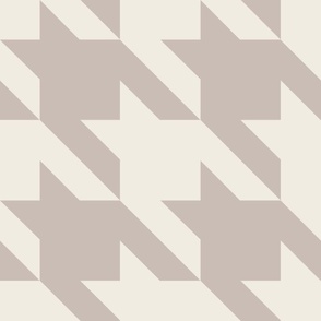 JUMBO houndstooth - creamy white_ silver rust - simple classic geometric