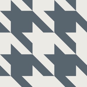 JUMBO houndstooth - needlepoint navy blue_ snowbound white - simple classic geometric