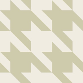 JUMBO houndstooth - creamy white_ thistle green - simple classic geometric