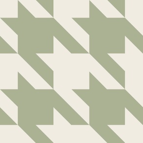 JUMBO houndstooth - creamy white_ light sage  green - simple classic geometric