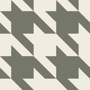 JUMBO houndstooth - creamy white_ limed ash green - simple classic geometric