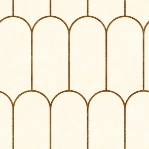 (jumbo scale) arch tile - gold/cream - LAD24