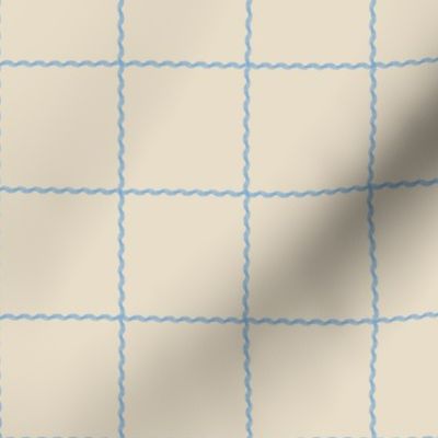 light blue squiggle grid on cream background - large