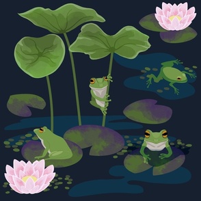 Frogs and Lilly Pads (Medium)
