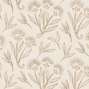 Painterly Vintage Floral | MED Scale| Ivory, Gold